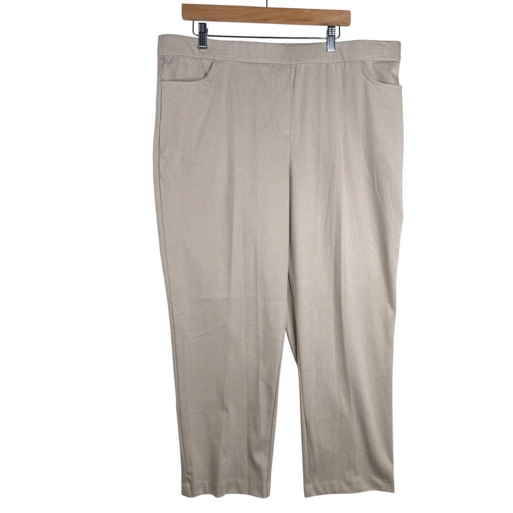 New Alfred Dunner Elastic Waist Classic Fit Pants size XL Cream‎